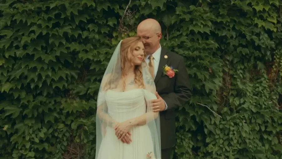 Still from the wedding film for John & Hal.